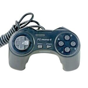 Interact PC ProPad 4 SV-231A Vintage Wired PC Black Controller Tested
